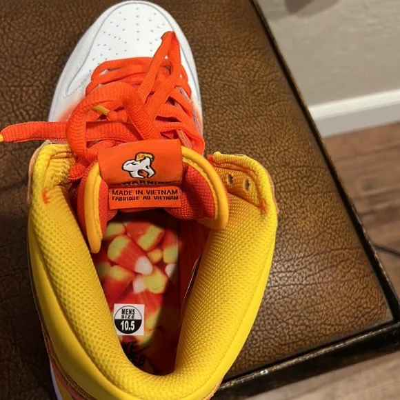 Brand New Rare Nike SB Dunk High Orange/Yellow Sweet Tooth Candy Corn Sneakers!